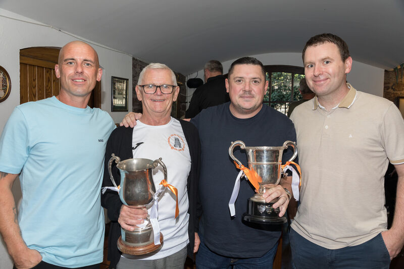 Mark Keating, Rickey Dineen, Chris Matthews and Brian Kenny of Cathedral Celtic with the City Challenge and Division 2 Cups at the annual awards night of the AUL that was held at the Kiln, Heineken Brewery, Cork. - Picture: David Creedon Mark Keating, Rickey Dineen, Chris Matthews and Brian Kenny of Cathedral Celtic with the City Challenge and Division 2 Cups at the annual awards night of the AUL that was held at the Kiln, Heineken Brewery, Cork. - Picture: David Creedon
