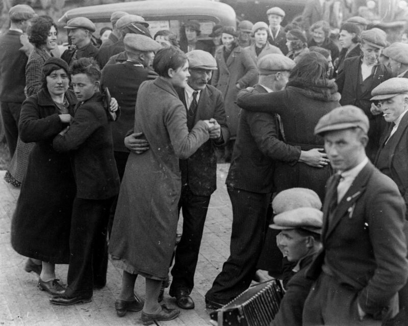 Dancing at the Crossroads in Newmarket in 1938. Sr Miriam says that she enjoyed dancing growing up, and often danced at the crossroads. Dancing at the Crossroads in Newmarket in 1938. Sr Miriam says that she enjoyed dancing growing up, and often danced at the crossroads.