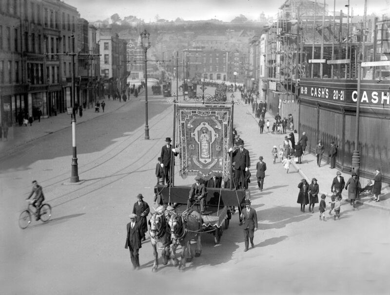 A religious procession makes its way along Patrick Street, circa 1924, the year that Sr Miriam was born. A religious procession makes its way along Patrick Street, circa 1924, the year that Sr Miriam was born.