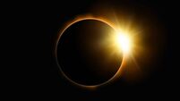 Solar Eclipse on black sky background