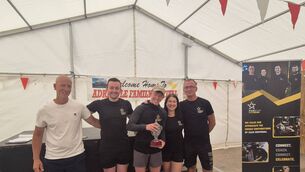 <p>Adrigole GAA chairperson Fergus Carey, Shane O'Sullivan of Five Star Fitness, Adrigole GAA Five-Mile Run winner Adian Rundel Muller and Julia Romanovska and Eric Cantwell of Five Star Fitness. </p> <p>Adrigole GAA chairperson Fergus Carey, Shane O'Sullivan of Five Star Fitness, Adrigole GAA Five-Mile Run winner Adian Rundel Muller and Julia Romanovska and Eric Cantwell of Five Star Fitness. </p>