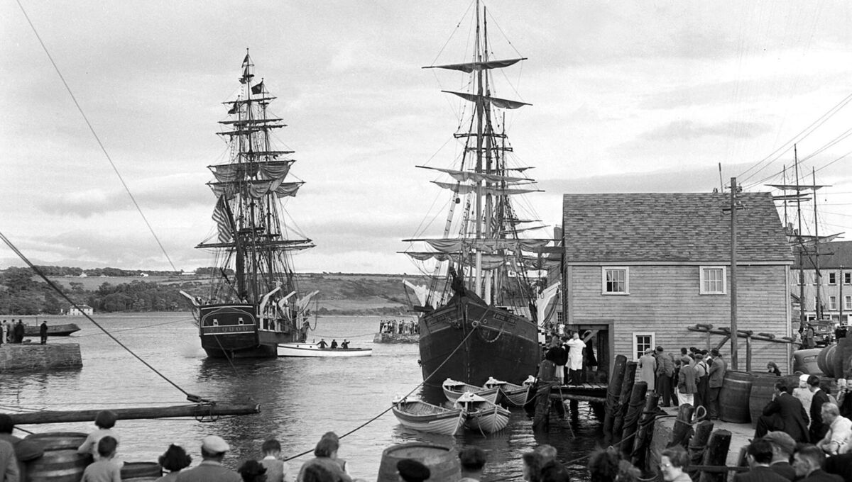The blockbuster movie Moby Dick, starring Gregory Peck and Noel Purcell, filming at youghal , July 1954. The blockbuster movie Moby Dick, starring Gregory Peck and Noel Purcell, filming at youghal , July 1954.