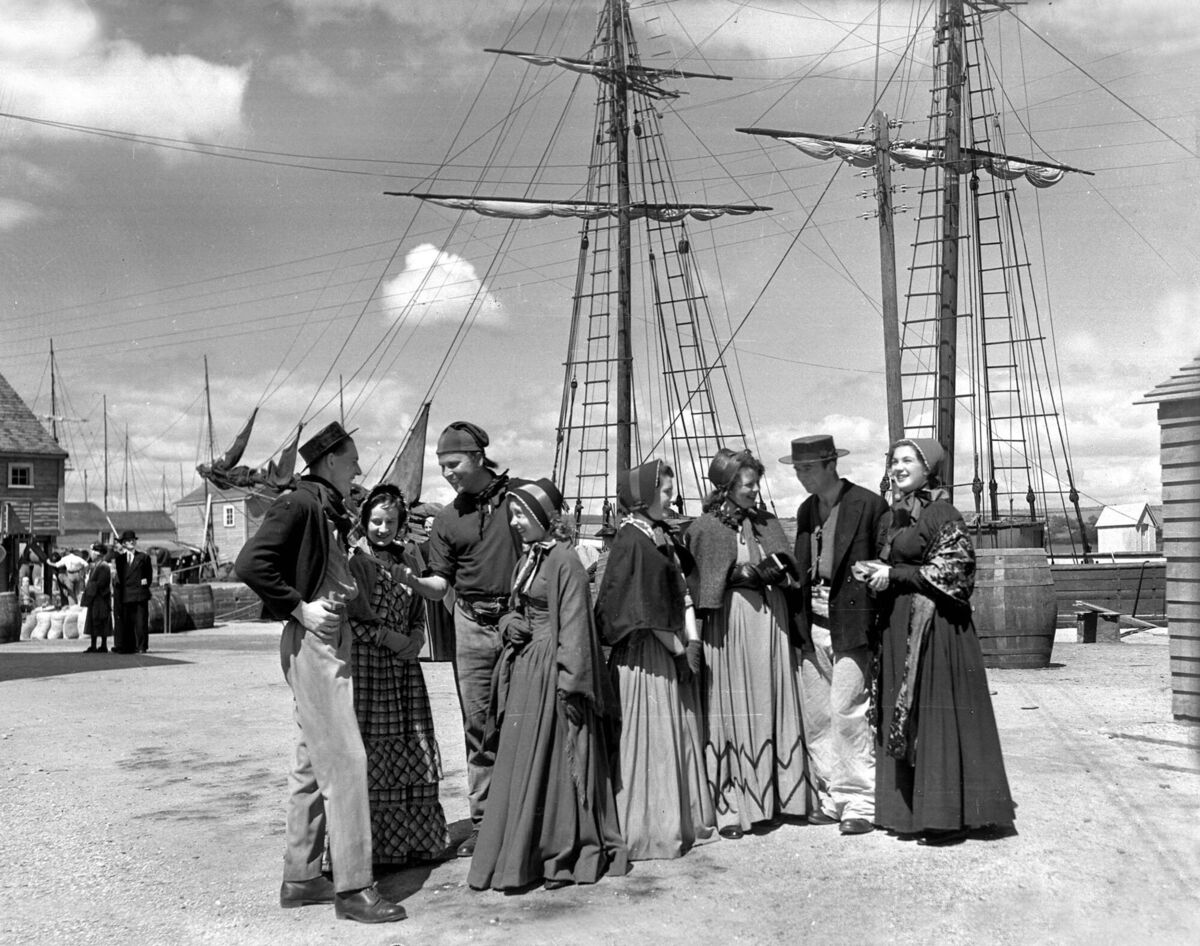 Extras on the set of the film 'Moby Dick' at Youghal in 1954. Extras on the set of the film 'Moby Dick' at Youghal in 1954.