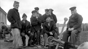 <p>Extras pictured on the set of the film 'Moby Dick' at Youghal, Co. Cork 29/07/1954 Ref. 780G Old black and white</p> <p>Extras pictured on the set of the film 'Moby Dick' at Youghal, Co. Cork 29/07/1954 Ref. 780G Old black and white</p>