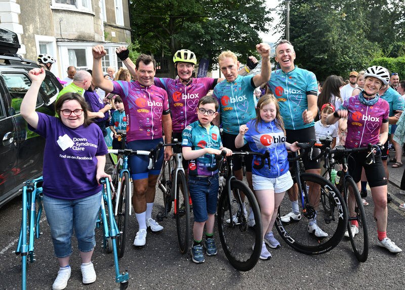 Orla Platten, Charlie Tuffy, Leah Heavin with riders Robbie Kenneally, Paul Sheridan, founder and organiser, cycling legend Sean Kelly, Barry Neehan and Anne Goggin. Orla Platten, Charlie Tuffy, Leah Heavin with riders Robbie Kenneally, Paul Sheridan, founder and organiser, cycling legend Sean Kelly, Barry Neehan and Anne Goggin.