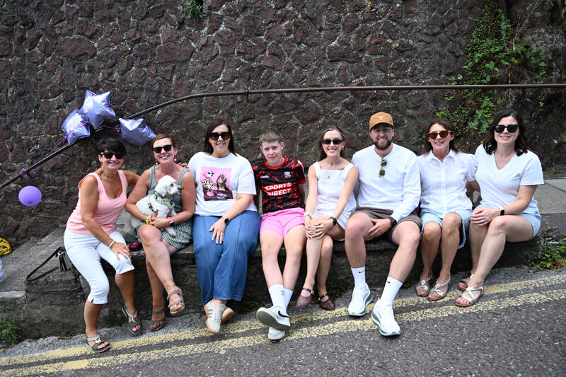Supporters Joan Vaughan, Joan Masters, dog Joey, Sinead O'Callaghan, Kennan Deasy, Grainne Masters, Denis Vaughan, Margaret and Aisling O'Sullivan came out in support of Jerry Masters, from Kilmichael, who was completing his 13th Tour. Supporters Joan Vaughan, Joan Masters, dog Joey, Sinead O'Callaghan, Kennan Deasy, Grainne Masters, Denis Vaughan, Margaret and Aisling O'Sullivan came out in support of Jerry Masters, from Kilmichael, who was completing his 13th Tour.
