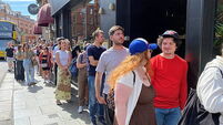 Hundreds queue on George's Street in Dublin to buy glasses to watch rare eclipse