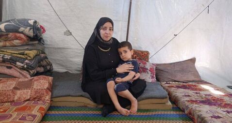 In the tent.jpg 'This is the worst day in my life:' Gazan woman with scholarship to UCC refused visa