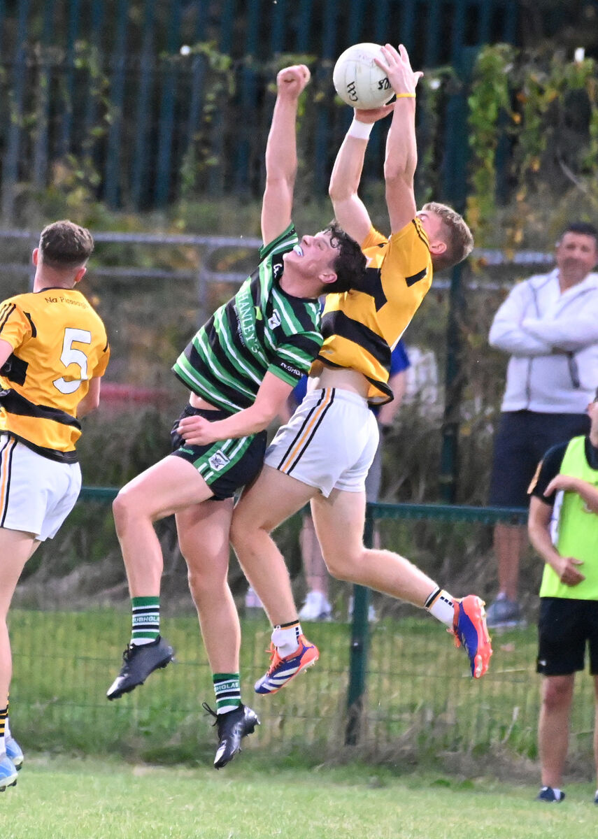 Na Piarsaigh's Craig O'Sullivan wins the ball from Douglas' Liam Cregan. Picture: Eddie O'Hare