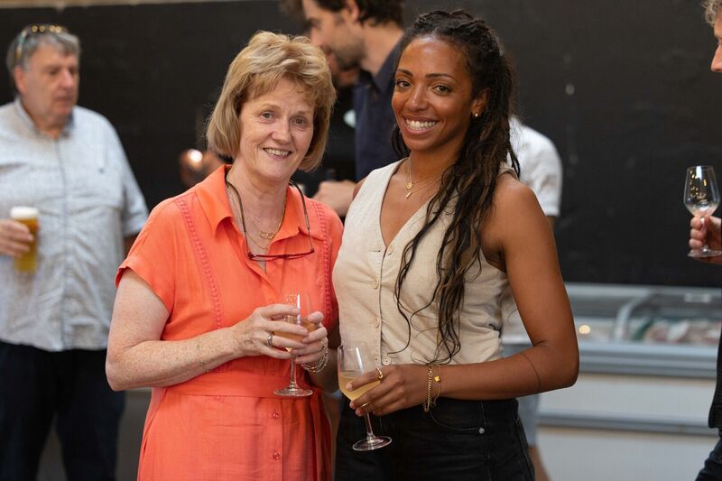 Emily O’Connell and Nnenna Akamnonu at the Farm to Fork event at Glenbrook Farm.