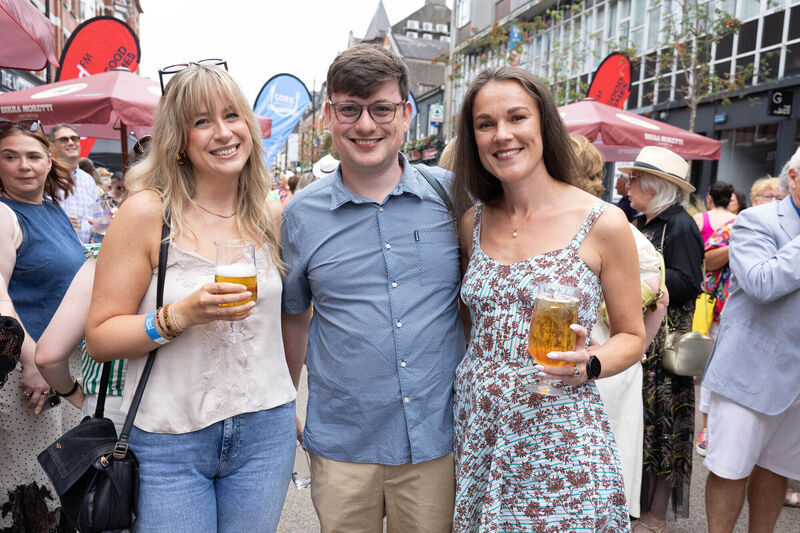 Aisling O’Riordan, Carrigrohane, Padraic Mullins, Mitchelstown and Eleanor Power, Mitchelstown at the long table event on the opening night of the Cork on a Fork Festival.Picture: Darragh Kane