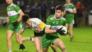 <p>Mark Corrigan in action for Macroom. Picture: Eddie O'Hare</p>