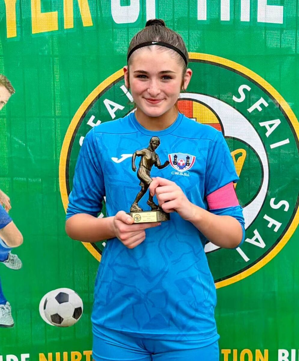 Emma O’Neill pictured with her player of the match award after the Gaynor cup final Emma O’Neill pictured with her player of the match award after the Gaynor cup final
