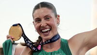 Kate O’Connor celebrates after winning gold 15/8/2026