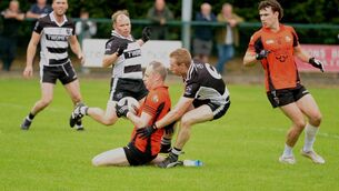 <p>Gene Casey wins the ball for Kiskeam against Castletownbere in the McCarhy Insurance Group Premier IFC at Inchigeela. Picture: John Tarrant</p> <p>Gene Casey wins the ball for Kiskeam against Castletownbere in the McCarhy Insurance Group Premier IFC at Inchigeela. Picture: John Tarrant</p>