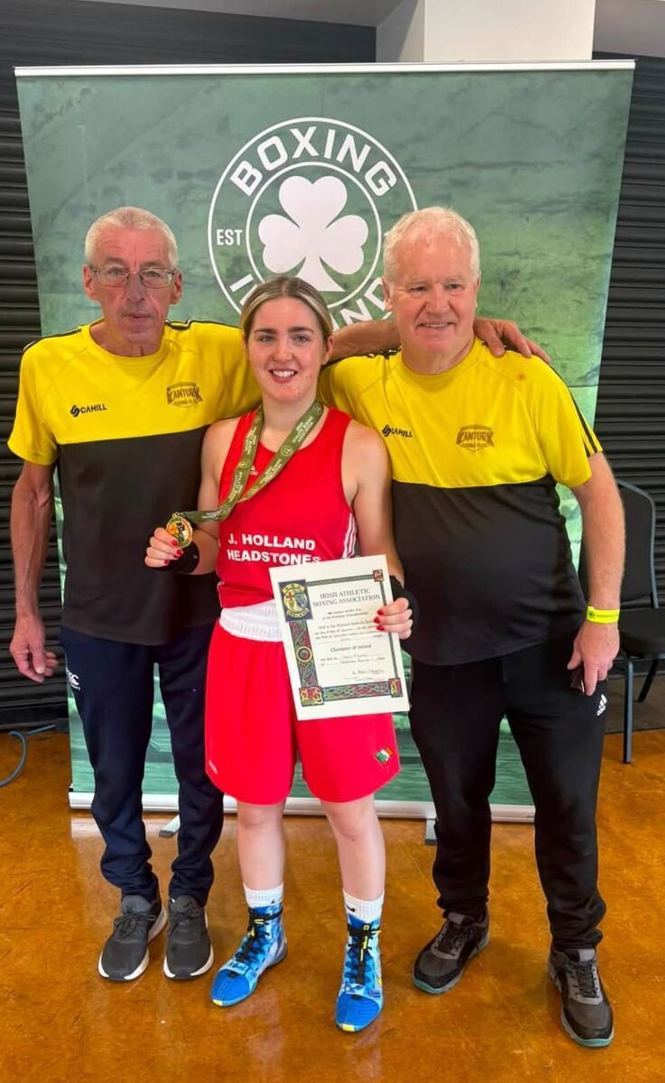 Cork Boxing: Denis O'Keeffe, Katie O'Keeffe and Jim McConville at the National Stadium. Cork Boxing: Denis O'Keeffe, Katie O'Keeffe and Jim McConville at the National Stadium.