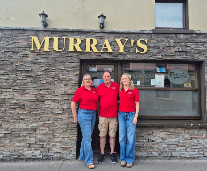 Denis and Tina Murray with one of their daughters, Jane, outside Murray’s Bar in Macroom. The couple have run the pub since 1996 Denis and Tina Murray with one of their daughters, Jane, outside Murray’s Bar in Macroom. The couple have run the pub since 1996