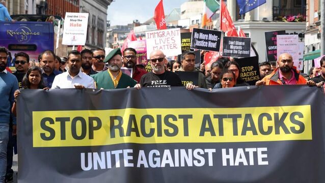 <p>Protesters at the Dáil after an assault on an Indian national in Tallaght last year. Picture: Leah Farrell/© RollingNews.ie</p> <p>Protesters at the Dáil after an assault on an Indian national in Tallaght last year. Picture: Leah Farrell/© RollingNews.ie</p>