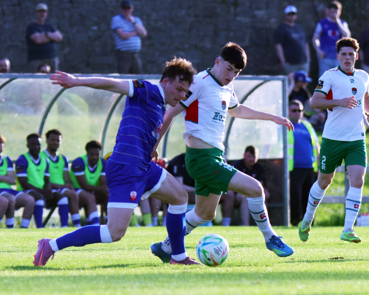 Treaty United's Ruari Lynch under pressure from Cillian Murphy of Cork City during their clash at Markets Field earlier in the year. Picture: Brendan Gleeson Treaty United's Ruari Lynch under pressure from Cillian Murphy of Cork City during their clash at Markets Field earlier in the year. Picture: Brendan Gleeson