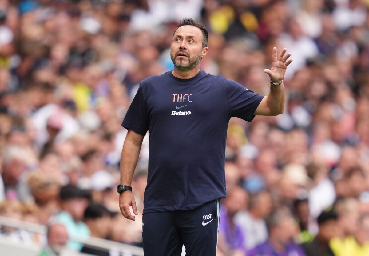 Tottenham Hotspur manager Roberto De Zerbi. Picture: Adam Davy/PA Wire.