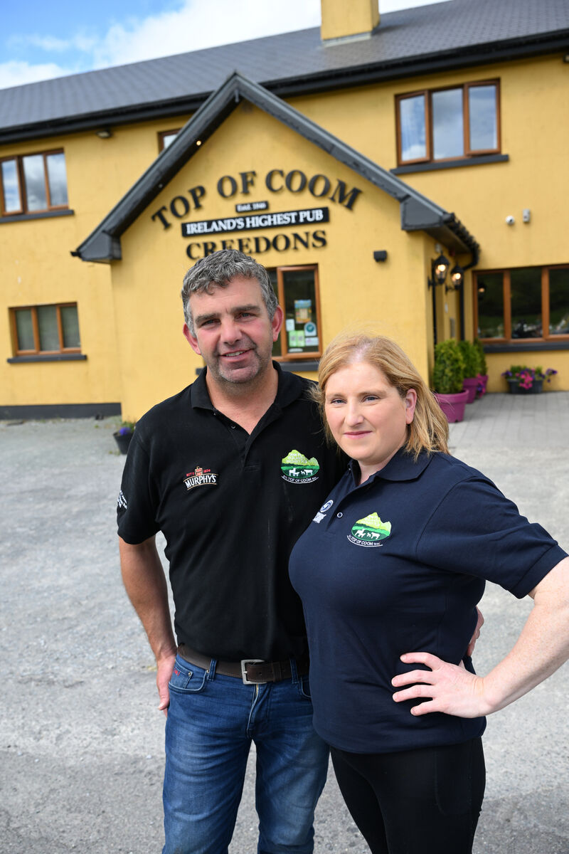 Proprietors Tim and Eileen Creedon outside Top Of Coom. They took over running the bar and restaurant in 2006 and Tim is a fifth generation of Creedons running it. Picture: Larry Cummins Proprietors Tim and Eileen Creedon outside Top Of Coom. They took over running the bar and restaurant in 2006 and Tim is a fifth generation of Creedons running it. Picture: Larry Cummins