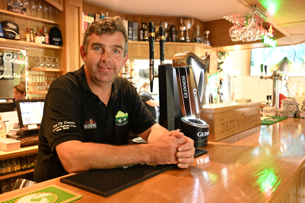 Tim Creedon behind the counter in the pub at Creedon's Top of Coom. Picture: Larry Cummins Tim Creedon behind the counter in the pub at Creedon's Top of Coom. Picture: Larry Cummins
