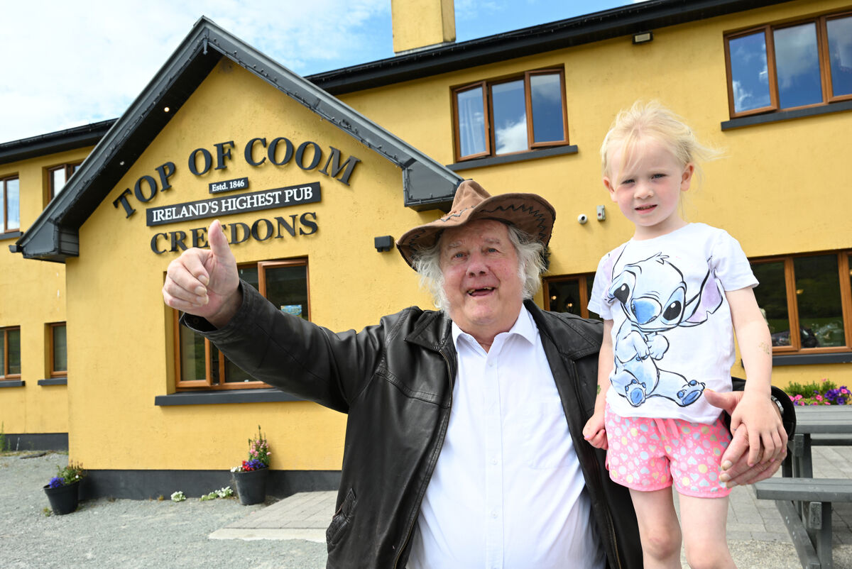 Global internet star 88-year-old Joe Kelly with his great-granddaughter, 6-year-old Lucy Kelly at the pub. Picture: Larry Cummins Global internet star 88-year-old Joe Kelly with his great-granddaughter, 6-year-old Lucy Kelly at the pub. Picture: Larry Cummins