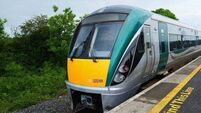 Modern Train at Cork Station Platform in Ireland