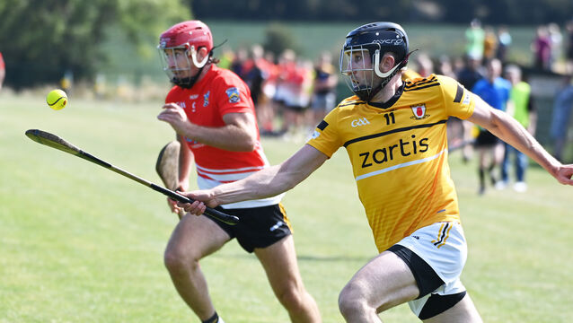 <p>Na Piarsaigh's Padraig Guest breaks past Fermoy's Peter Murphy during the Co-Op Superstores SAHC at Castlelyons. Picture: Eddie O'Hare</p>