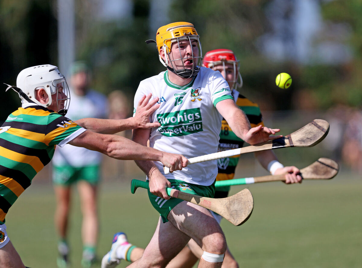 Adam Lynch, Glen Rovers, tackles Liam O'Keeffe, Kanturk. Picture: Jim Coughlan.