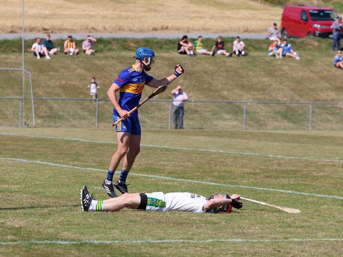 Carrigaline sharpshooter Brian Kelleher celebrates his goal against Ballymartle. Picture: Bernard Laverty. Carrigaline sharpshooter Brian Kelleher celebrates his goal against Ballymartle. Picture: Bernard Laverty.