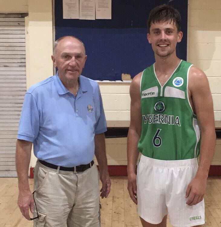 Basketball player Roy Downey with his former coach and mentor Noel Allen at the Neptune Stadium.