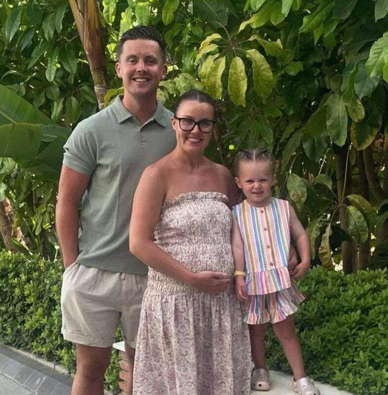 Roy Downey with his wife Aoife and daughter Stevie on holiday.