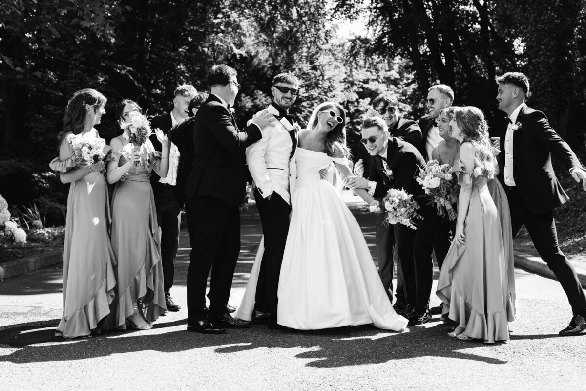 The sun shone down on the couple on their wedding day. “The weather was absolutely stunning... it felt like we were on holidays.”