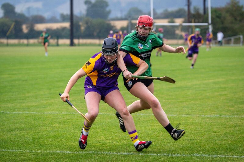 St Catherine’s Ally Mulkerrins and Killeagh’s Emily Brenner chase possession. Picture: Chani Anderson St Catherine’s Ally Mulkerrins and Killeagh’s Emily Brenner chase possession. Picture: Chani Anderson