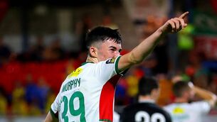 <p>Cork City's Cillian Murphy celebrates his assist for Seani Maguire to score their second goal.  Picture: ©INPHO/Tom O'Hanlon</p>