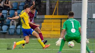 <p>Cobh Ramblers' Jonas Stjernberg takes a shot on goal against Longford Town at St Colman's Park. Picture: Adam Sheehan. </p>
