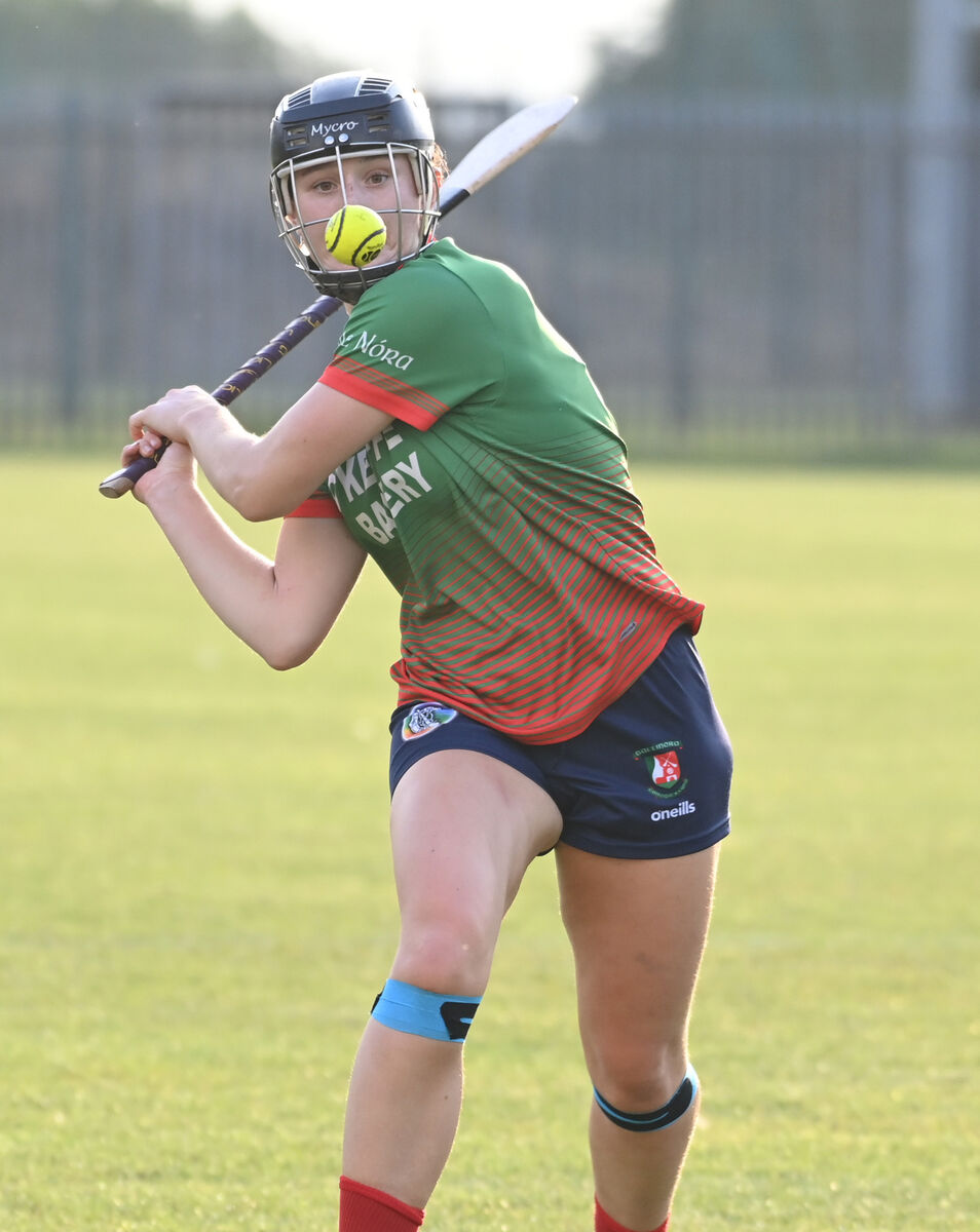 Ballinora's Rachel Murphy keeps her eyes on the sliotar as she shoots against Blackrock. Picture: Eddie O'Hare