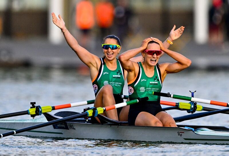 Joy for Zoe Hyde and Mags Cremen of Ireland on Friday, Picture: Benedict Tufnell/Sportsfile Joy for Zoe Hyde and Mags Cremen of Ireland on Friday, Picture: Benedict Tufnell/Sportsfile