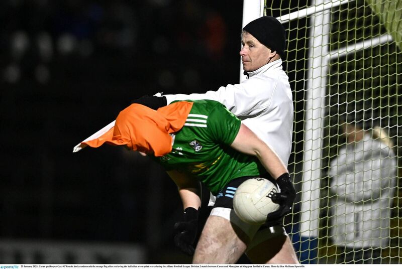 The two-point score has helped to revitalise football - apart from instances like where Cavan goalkeeper Gary O'Rourke had to duck underneath the orange flag. Picture: Ben McShane/Sportsfile The two-point score has helped to revitalise football - apart from instances like where Cavan goalkeeper Gary O'Rourke had to duck underneath the orange flag. Picture: Ben McShane/Sportsfile