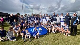 <p>Castlehaven celebrate winning the Clóna Milk Carbery U21A football championship title. Picture: Ger McCarthy </p>