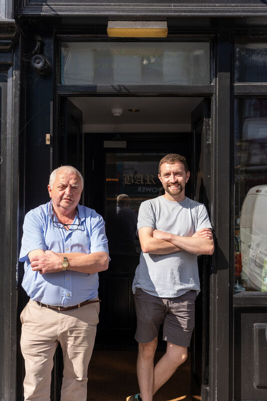 John Cotter and his father Jack Cotter at  TP Cotter’s in Macroom. Pictures: Noel Sweeney.
                    