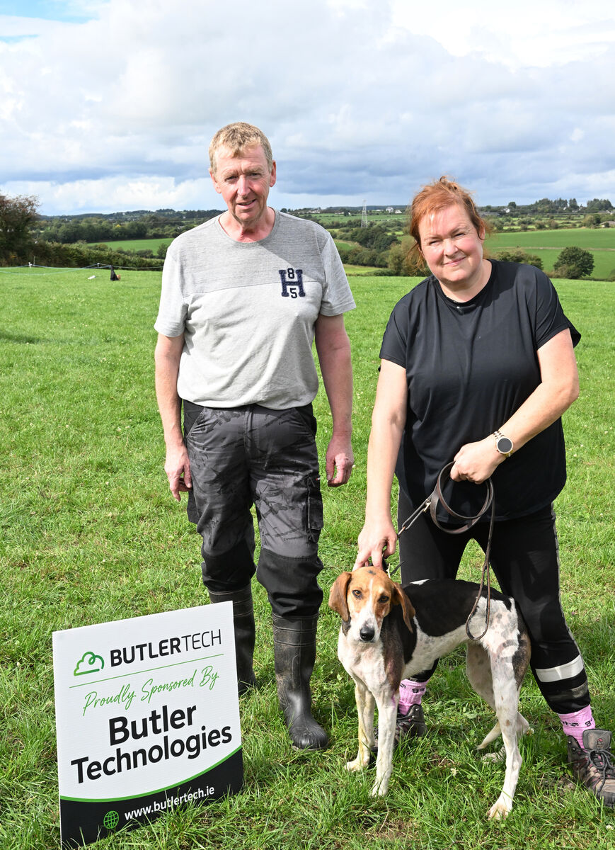 Maiden race winner Blue Rose with owners Kenneth and Triona Long, of Southern Harriers, Carrigaline. Picture: Larry Cummins Maiden race winner Blue Rose with owners Kenneth and Triona Long, of Southern Harriers, Carrigaline. Picture: Larry Cummins