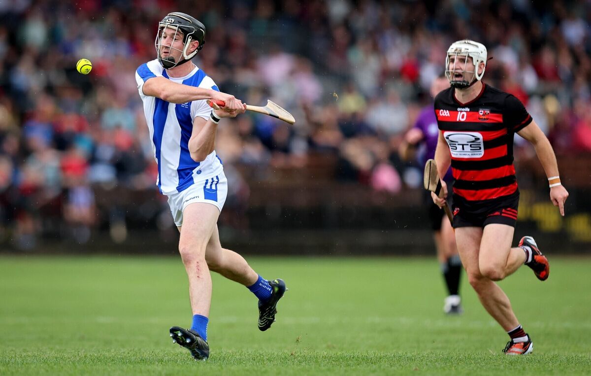 Ballygunner’s Dessie Hutchinson and Conor Gleeson of Fourmilewater in action on Sunday. Picture: INPHO/Ryan Byrne
