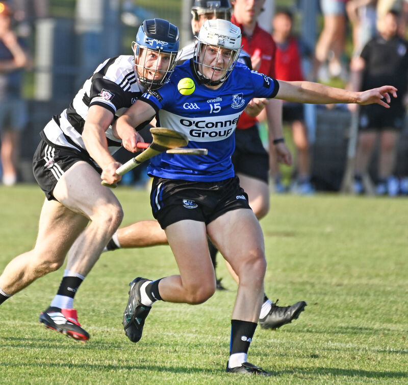 Sarsfields' Colm McCarthy and Midleton's Conor Lehane tussle for the sliotar. Picture: Eddie O'Hare Sarsfields' Colm McCarthy and Midleton's Conor Lehane tussle for the sliotar. Picture: Eddie O'Hare