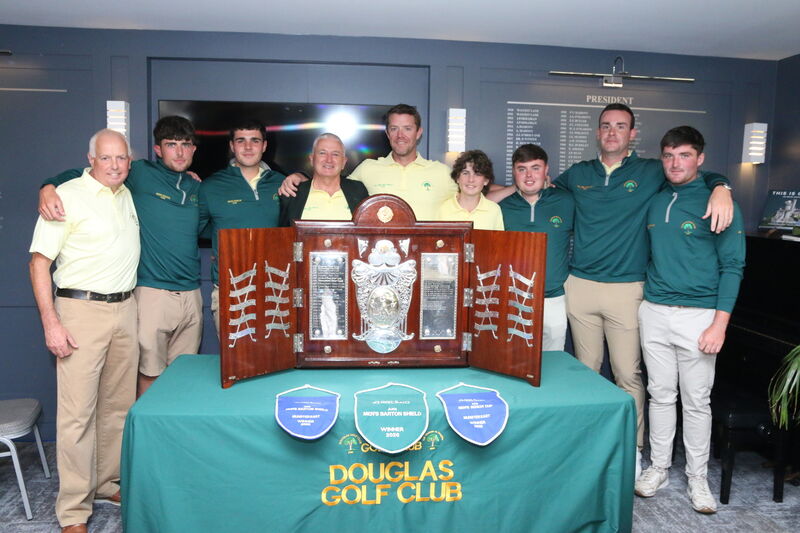 Douglas Men's winning Senior Cup team with manager Don Coughlan. Picture: James Doolan