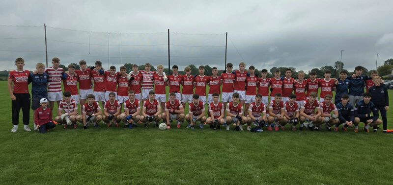 The Cork U16 football team before winning the Munster title last Saturday.