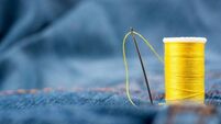 Needles, yarn, sewing thread and fabric
