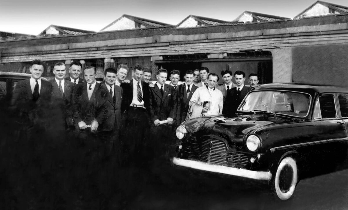 Cork senior hurlers pictured in the early 1950s. Included are Donie O'Sullivan, Tommy Kelly, Jack Barrett, Christy Ring, Paddy 'Fox' Collins, David Creedon, Jimmy Lynam, Joe Hartnett, Sean O'Brien, Johnny Clifford, Phil Buckley (in white), Vince Twomey, Mick Cashma and Eamon Forrest. 