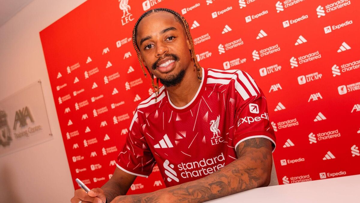 New Liverpool signing Bradley Barcola at the club's Training Centre in Kirkby on Monday. Picture: Getty Images New Liverpool signing Bradley Barcola at the club's Training Centre in Kirkby on Monday. Picture: Getty Images